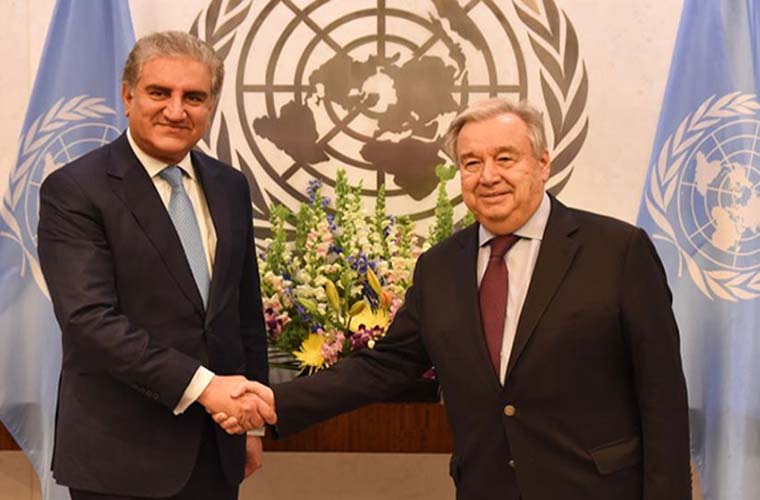 Foreign Minister meets UN Secretary General and seeks to halt India