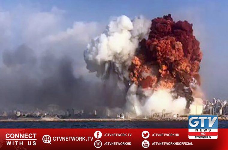 Massive explosion due to huge fire at port shakes Beirut 