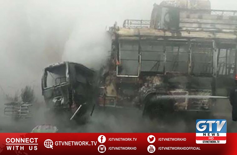 13 people killed and many injured due to bus coasters collision near Narang Mandi