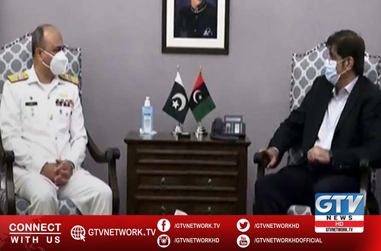 Commander Pakistan Navy Karachi meets Sindh Chief Minister