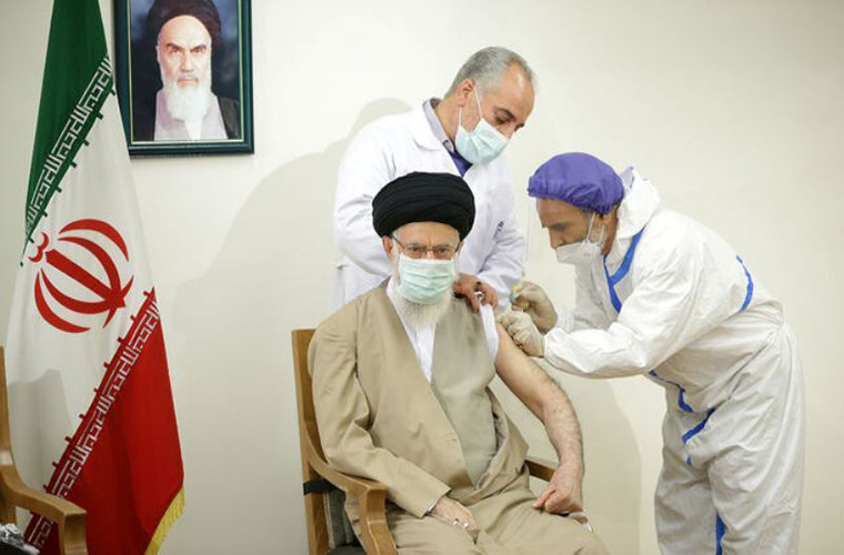 Ayatollah Khamenei administered first dose of the Iranian vaccine CovIran Barekat