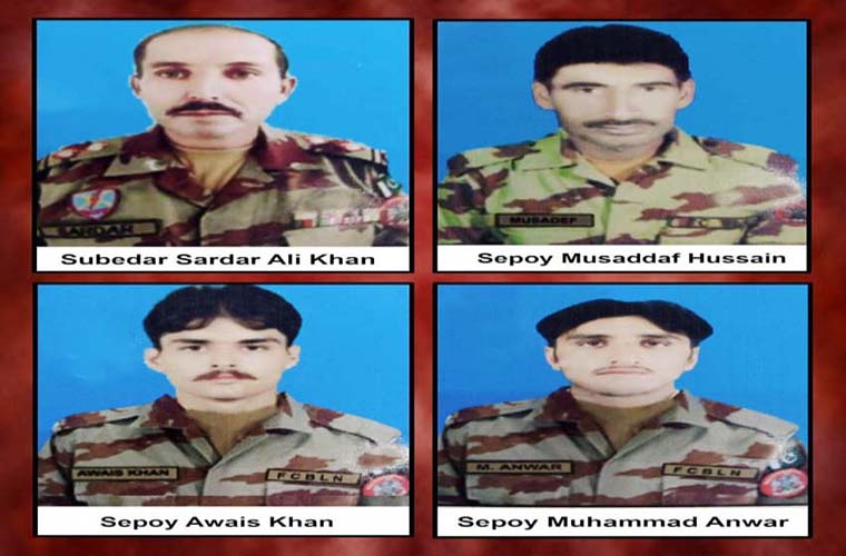 Four soldiers martyred due to IED blast at Marget Quetta road