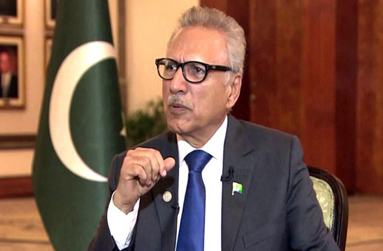 President Alvi talks to the families of the soldiers martyred in Waziristan