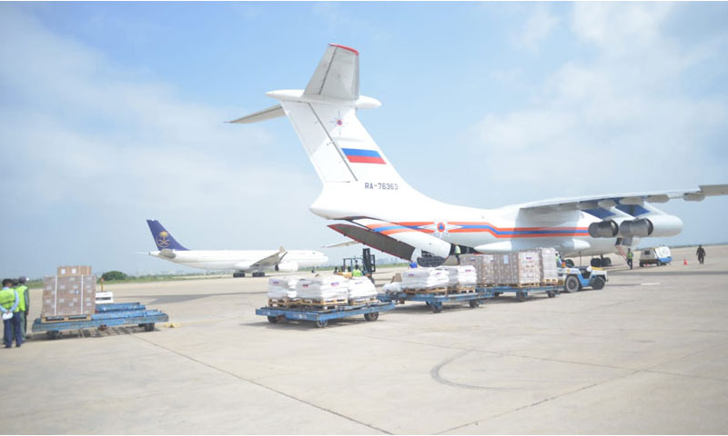 First relief flight from Russia lands at Karachi airport