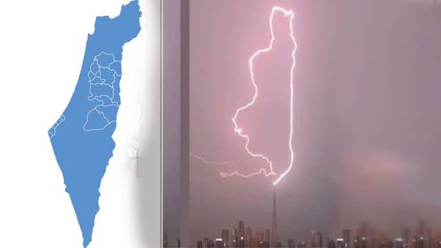 Watch: Lightning strike at Burj Khalifa resembles Palestine map