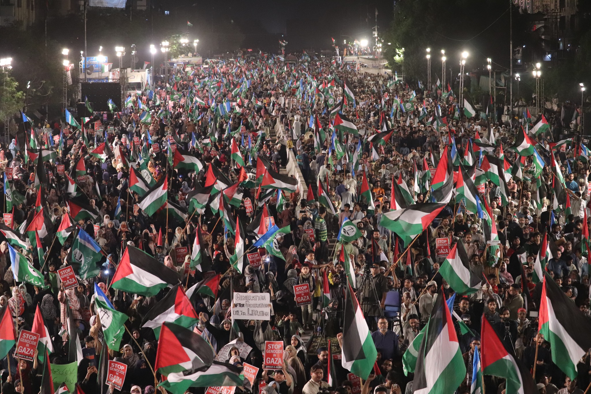In a first, Night Solidarity March for Gaza held