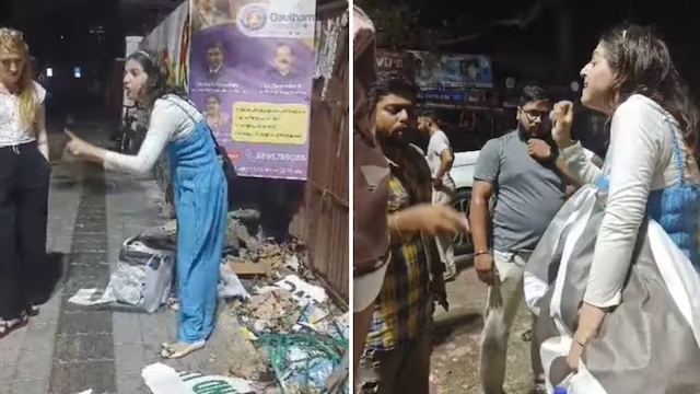 Foreign tourists destroy pro-Palestine boards in India