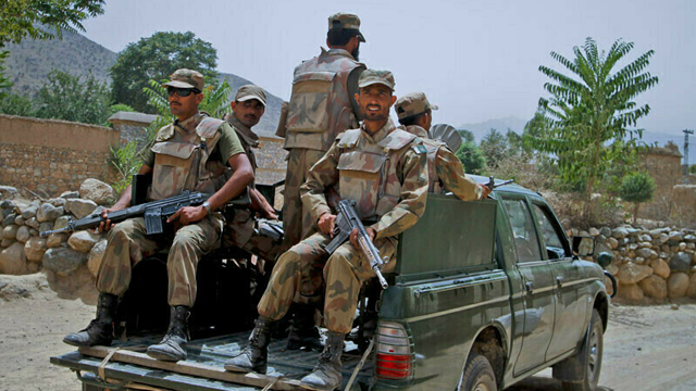 Four army personnel martyred, five Khwarij killed in KP