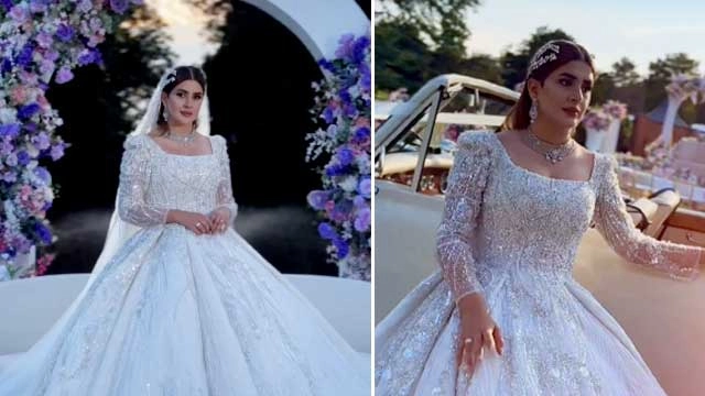 Kubra Khan’s pictures in wedding dress go viral