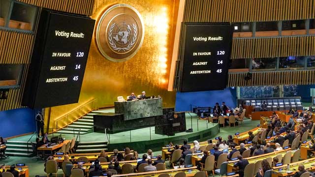 UNGA adopts resolution demanding Israel end occupation of Palestinian territories