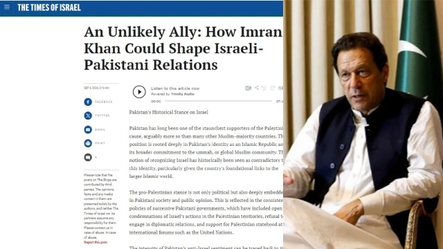 Israeli newspaper finds Imran Khan appropriate to normalize Pakistan-Israel ties