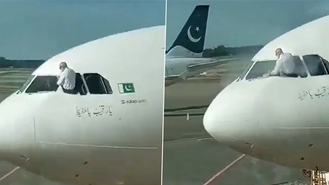 Watch: Pakistani pilot cleaning plane window goes viral