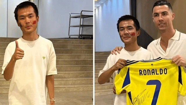 Ronaldo fan travels 13,000 km to meet football legend