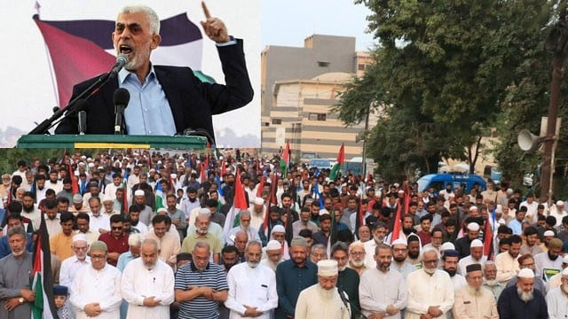 In absentia: Funeral prayers for martyred Hamad chief Yahya Sinwar offered across country