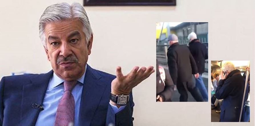 Watch: Khawaja Asif ‘threatened’, heckled at London train station