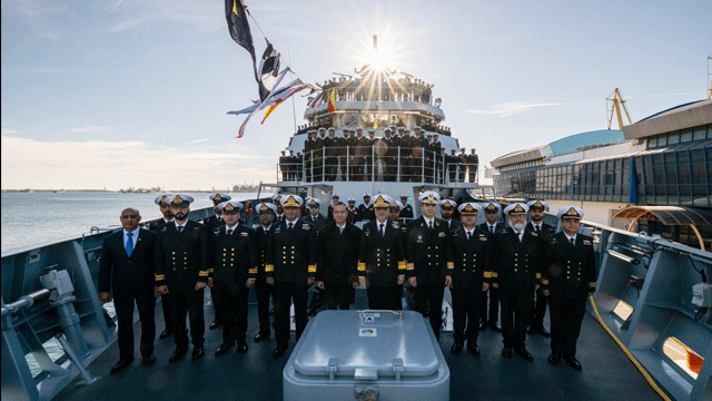 Pakistan Navy commissions offshore patrol vessel PNS Yamama in Romania