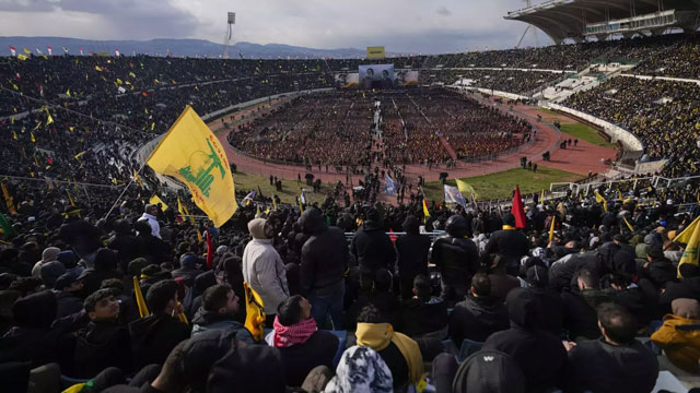 Funeral of martyred Hezbollah leaders underway