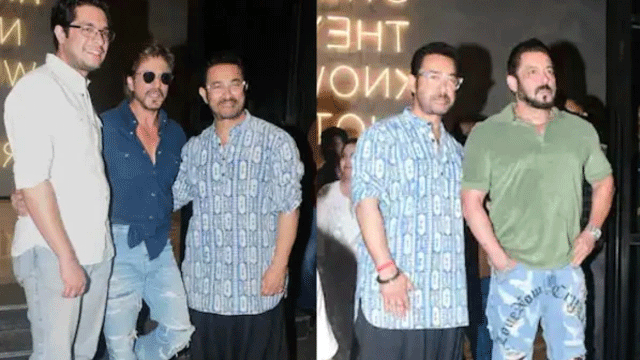 Bollywood’s three Khans come together at Junaid Khan’s film screening