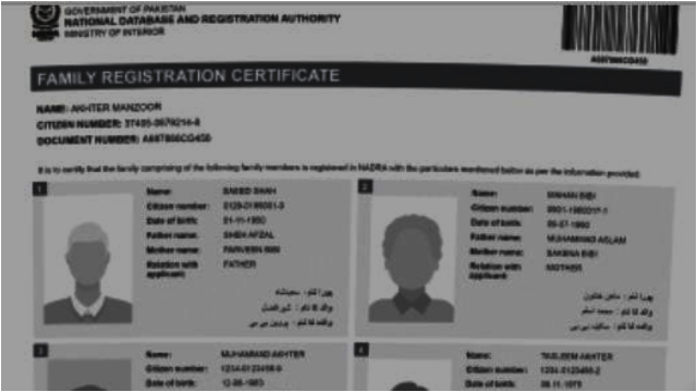 Nadra Family Registration Certificate Fee Update – March 2025