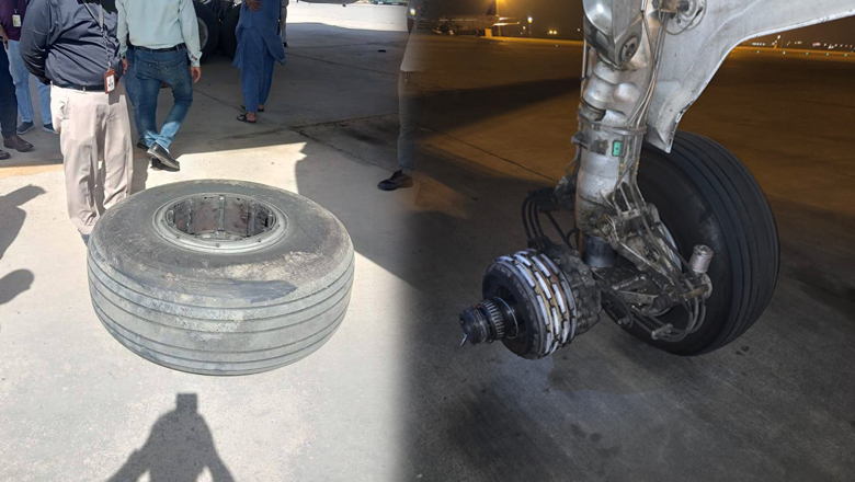 PIA flight PK-306’s missing wheel found at Karachi airport