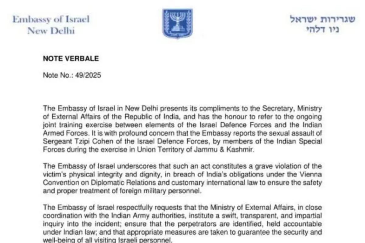 Israeli embassy protests harassment incident involving Indian soldiers