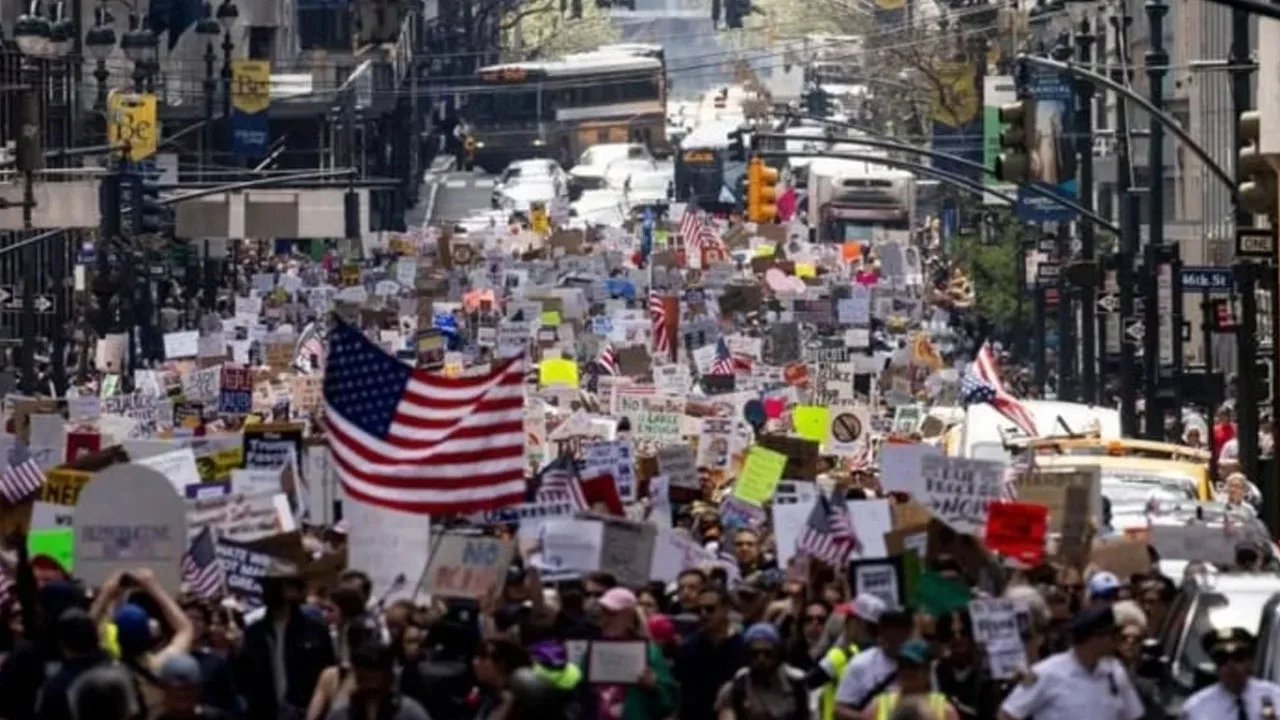 Thousands rally in different states against Trump’s policies