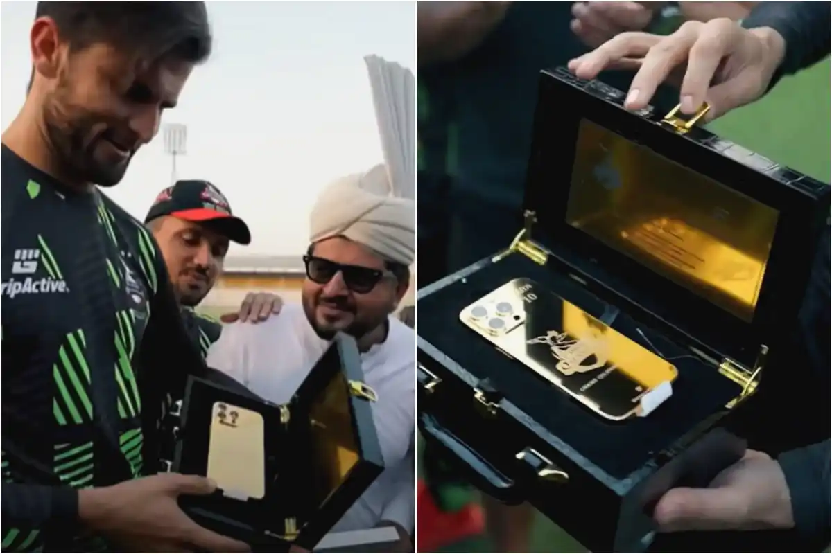Shaheen Afridi Receives Gold iPhone Gift from Lahore Qalandars