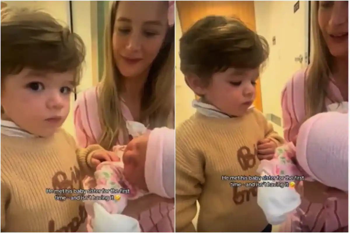 Theodore Diglio Meets Baby Sister First Time, Parents Left Confused