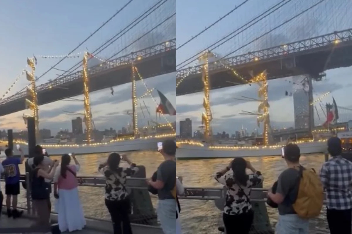 19 Injured After Mexican Navy Ship Collides with Brooklyn Bridge in New York