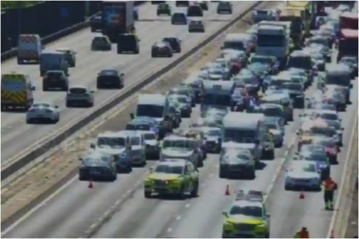 M1 Closed After Major Crash Causes Traffic Chaos