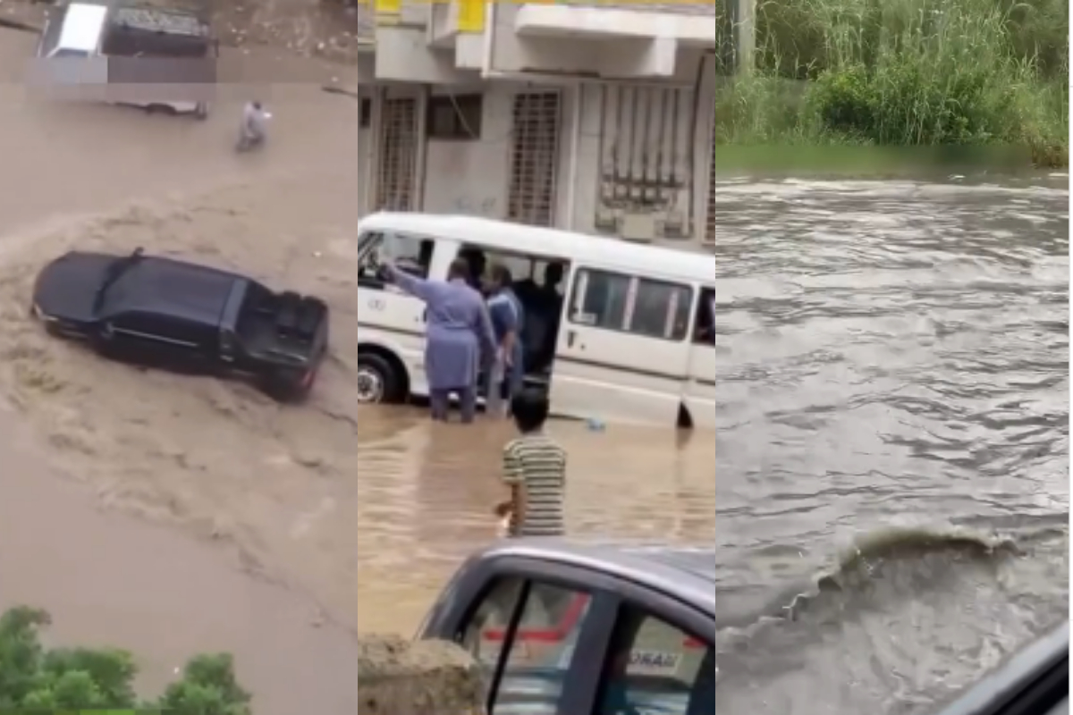 Karachi Turns Into River: Key Roads Submerged, Vehicles Stranded After Heavy Rain: Watch