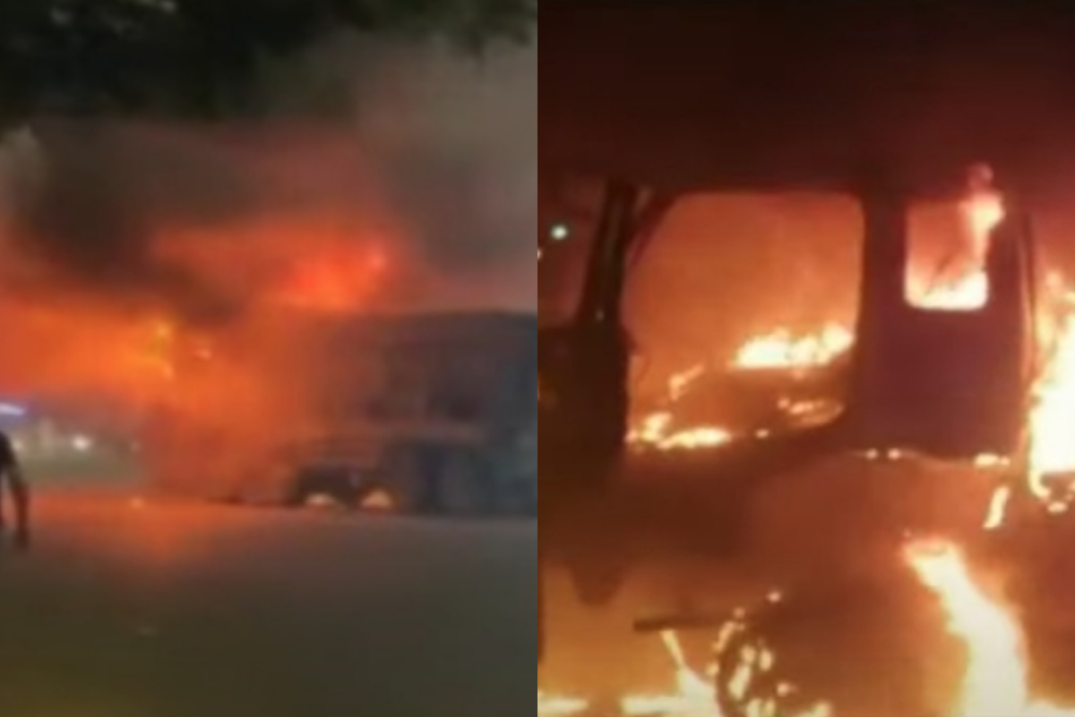 Siblings Killed in Dumper-Motorcycle Crash on Rashid Minhas Road, Angry Mob Torches 7 Dumpers