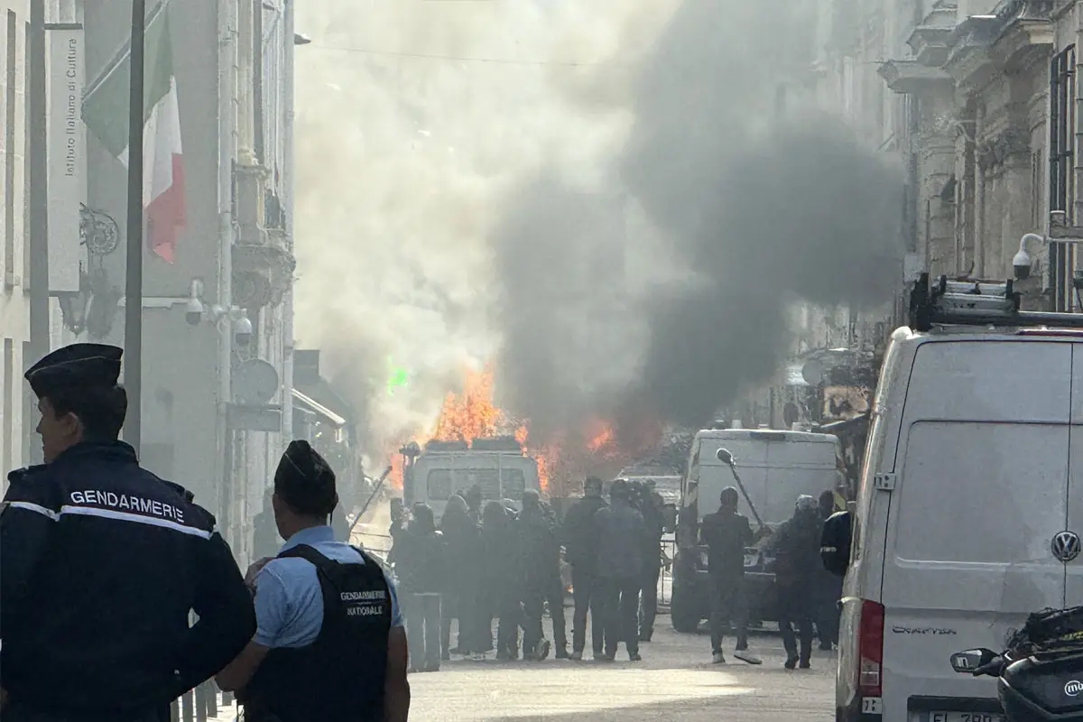 Paris Explosion: Van Catches Fire Near French PM’s Office Amid Political Tension