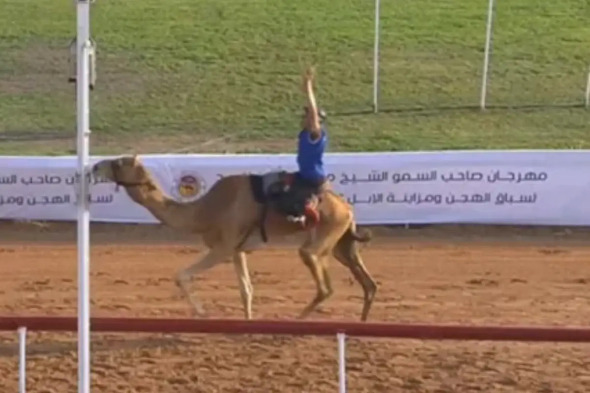Young Pakistani Racer Ahsan Yaseen Wins Prestigious Camel Racing Title in Sharjah