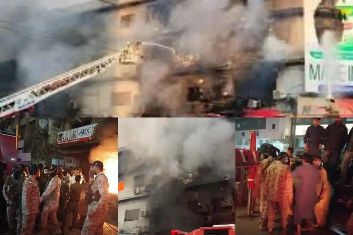 Fire Erupts at Gul Plaza on MA Jinnah Road, Sindh Rangers Join Rescue Operation