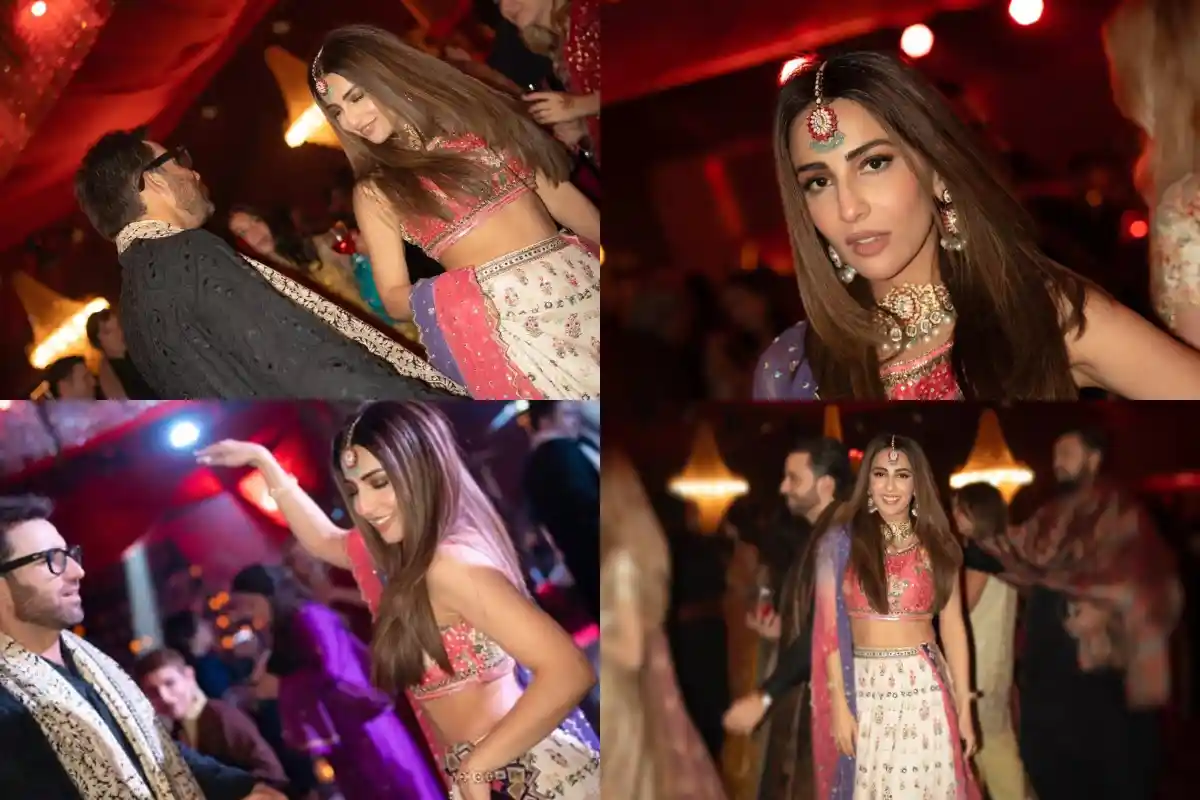 Ushna Shah Spotted Dancing with Husband Hamza at Wedding Event