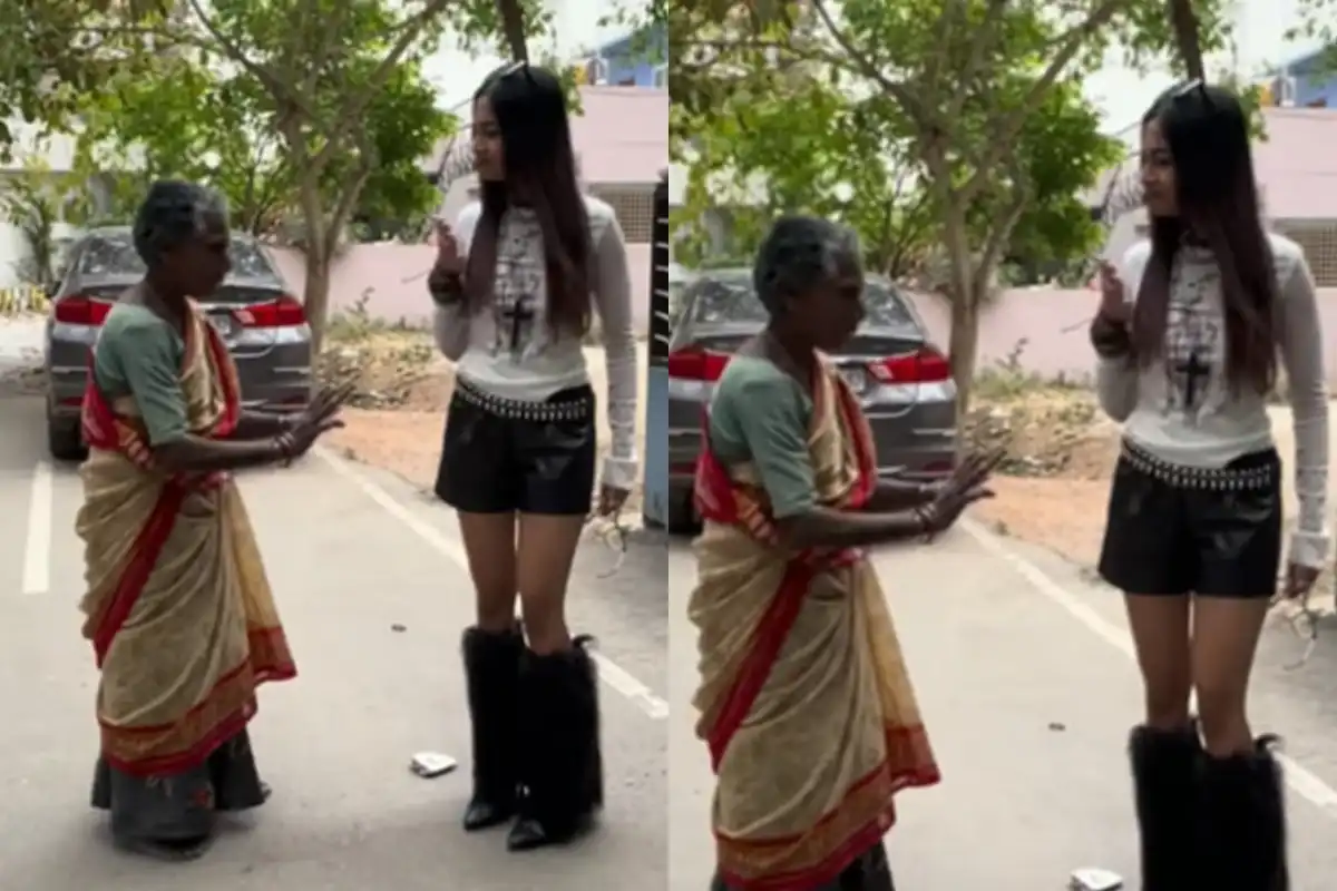 Elderly Woman Confronts Influencer Over Short Clothes in Bengaluru; Viral Video Later Deleted